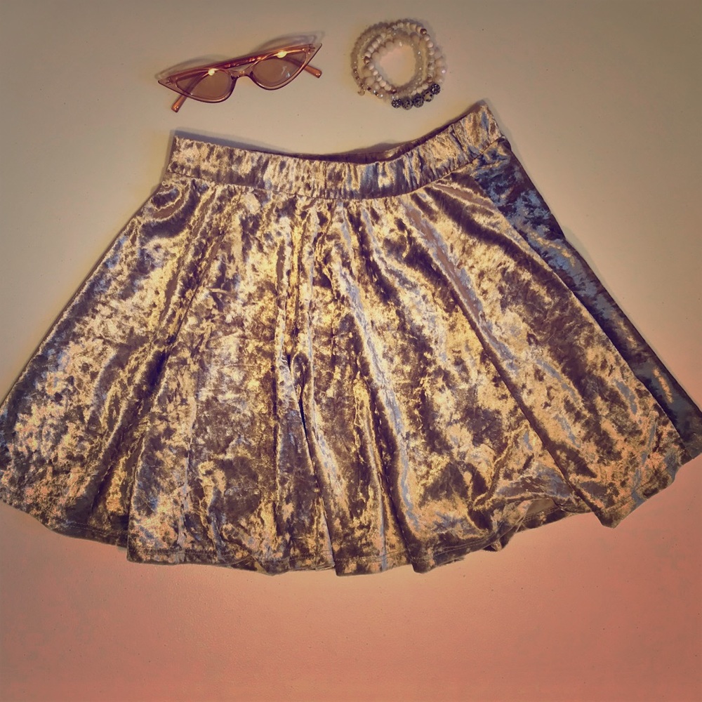Wet Seal Champagne Skater Skirt